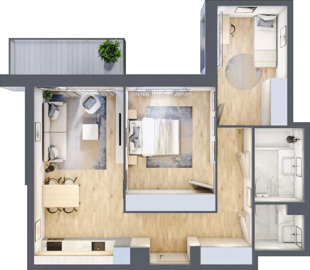 3 pokoje, mieszkanie 63,24 m², piętro 5, oferta nr III/129, Neo Nova Ochota 3, Warszawa, Włochy, Raków, ul. Wojciecha Opackiego 4A