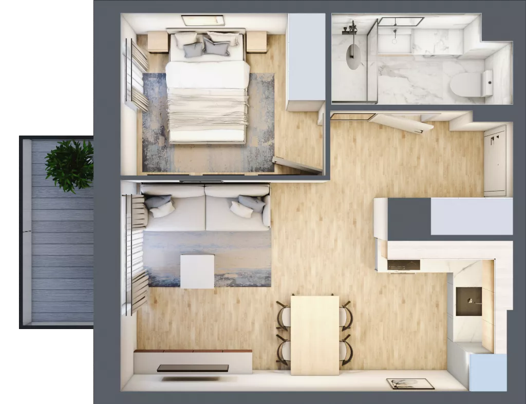 2 pokoje, mieszkanie 36,56 m², piętro 2, oferta nr III/101, Neo Nova Ochota 3, Warszawa, Włochy, Raków, ul. Wojciecha Opackiego 4A