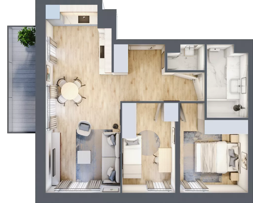 3 pokoje, mieszkanie 55,84 m², piętro 1, oferta nr III/86, Neo Nova Ochota 3, Warszawa, Włochy, Raków, ul. Wojciecha Opackiego 4A