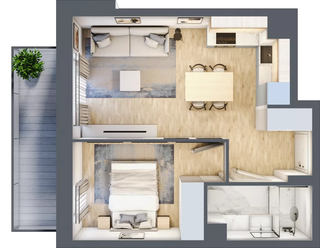 2 pokoje, mieszkanie 35,29 m², piętro 5, oferta nr III/64, Neo Nova Ochota 3, Warszawa, Włochy, Raków, ul. Wojciecha Opackiego 4A