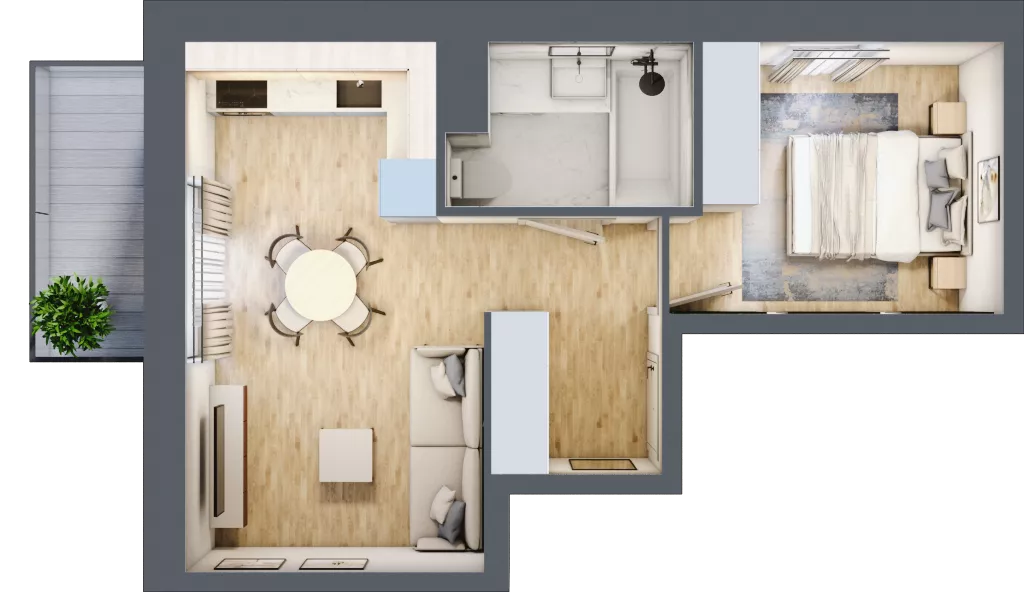 2 pokoje, mieszkanie 34,77 m², piętro 4, oferta nr III/19, Neo Nova Ochota 3, Warszawa, Włochy, Raków, ul. Wojciecha Opackiego 4A