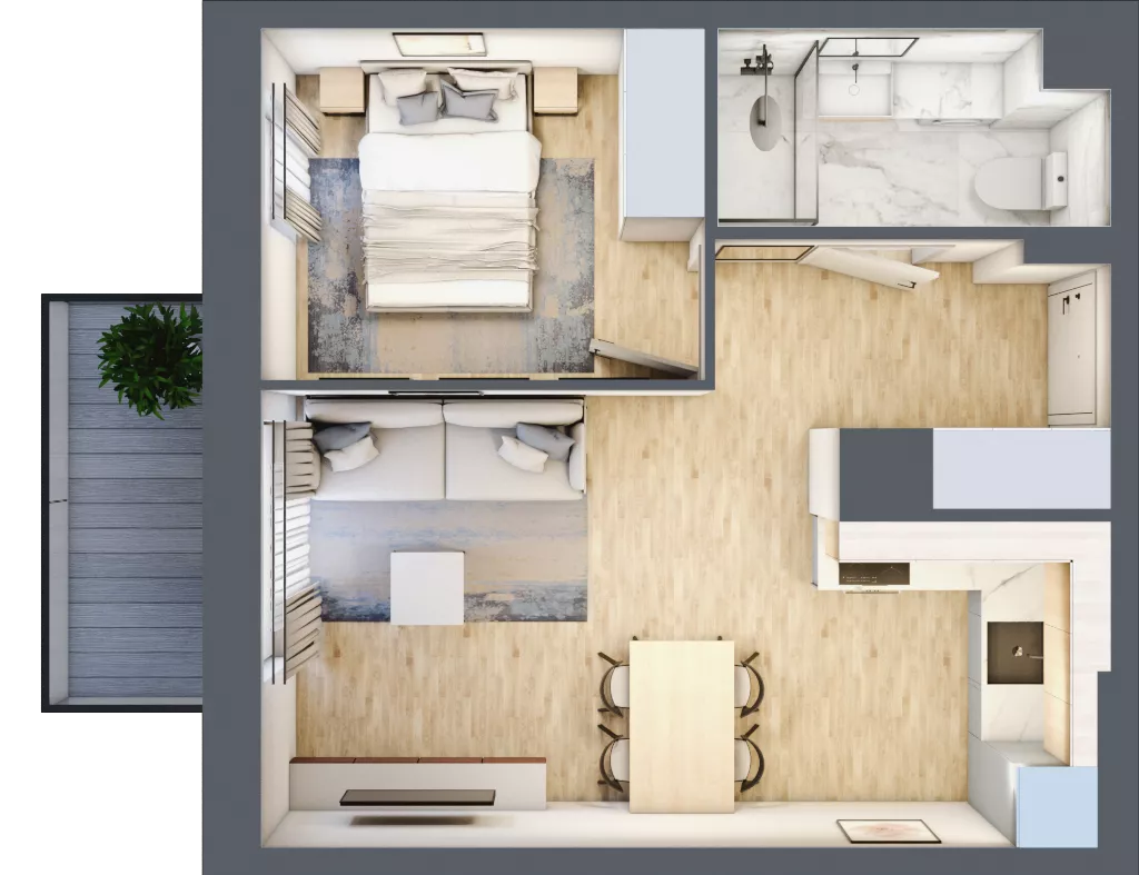 2 pokoje, mieszkanie 36,56 m², piętro 3, oferta nr III/114, Neo Nova Ochota 3, Warszawa, Włochy, Raków, ul. Wojciecha Opackiego 4A