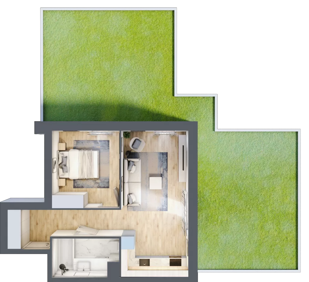 2 pokoje, mieszkanie 45,15 m², parter, oferta nr III/68, Neo Nova Ochota 3, Warszawa, Włochy, Raków, ul. Wojciecha Opackiego 4A