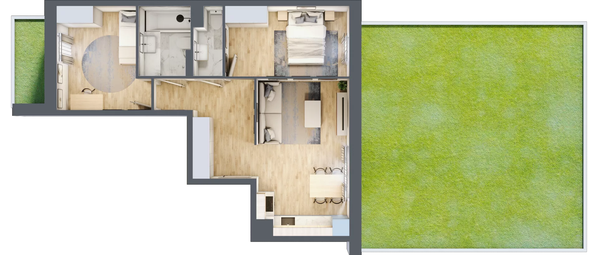3 pokoje, mieszkanie 57,00 m², parter, oferta nr III/45, Neo Nova Ochota 3, Warszawa, Włochy, Raków, ul. Wojciecha Opackiego 4A