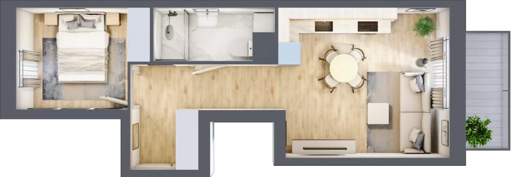 2 pokoje, mieszkanie 39,07 m², piętro 4, oferta nr III/16, Neo Nova Ochota 3, Warszawa, Włochy, Raków, ul. Wojciecha Opackiego 4A