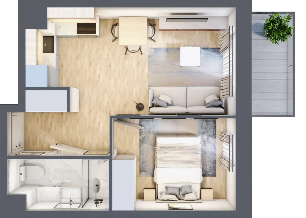 2 pokoje, mieszkanie 32,61 m², piętro 5, oferta nr III/136, Neo Nova Ochota 3, Warszawa, Włochy, Raków, ul. Wojciecha Opackiego 4A
