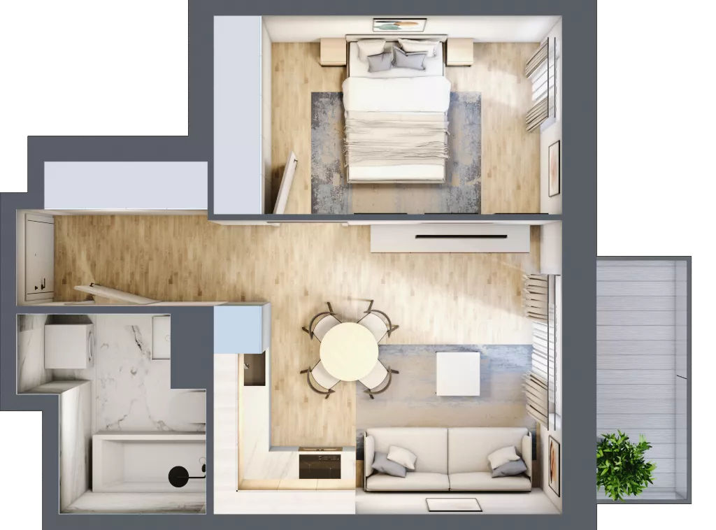 2 pokoje, mieszkanie 36,30 m², piętro 3, oferta nr III/13, Neo Nova Ochota 3, Warszawa, Włochy, Raków, ul. Wojciecha Opackiego 4A