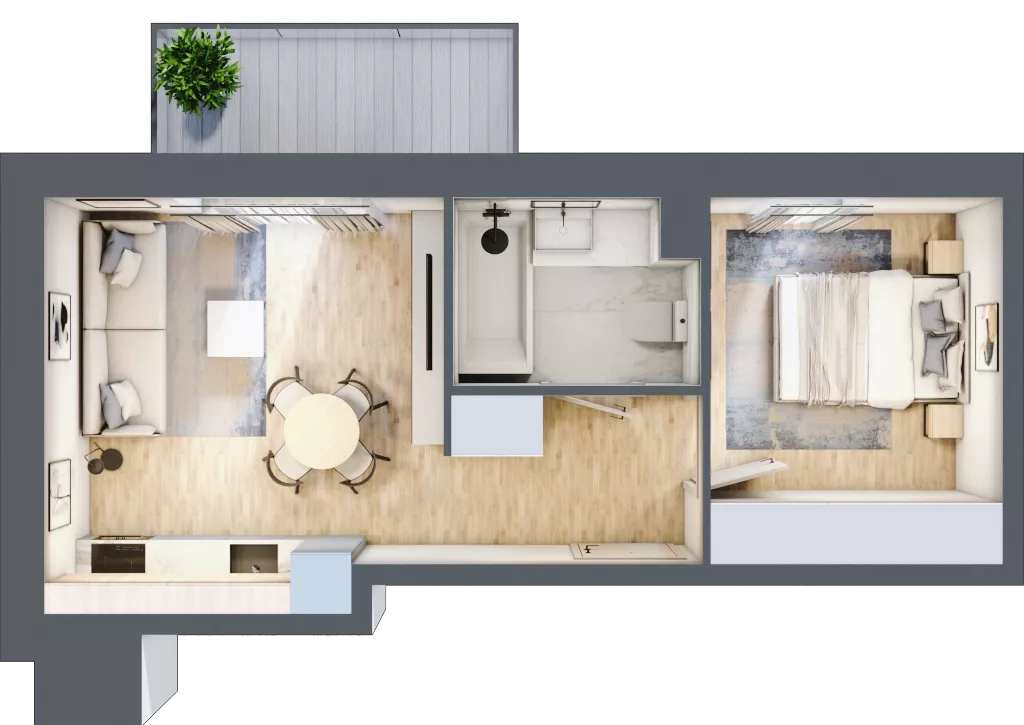 2 pokoje, mieszkanie 34,50 m², piętro 5, oferta nr III/39, Neo Nova Ochota 3, Warszawa, Włochy, Raków, ul. Wojciecha Opackiego 4A