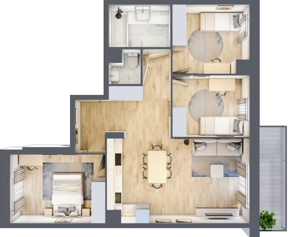 4 pokoje, mieszkanie 72,10 m², piętro 5, oferta nr III/42, Neo Nova Ochota 3, Warszawa, Włochy, Raków, ul. Wojciecha Opackiego 4A