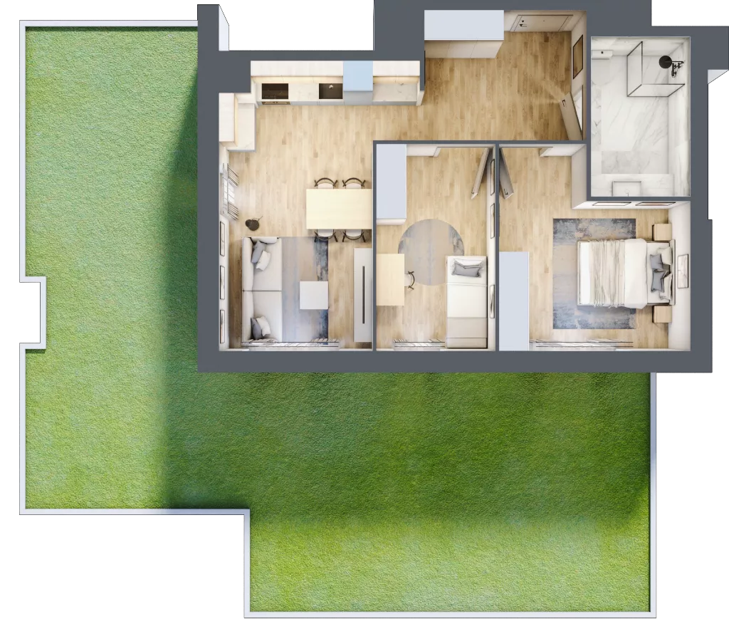 3 pokoje, mieszkanie 58,09 m², parter, oferta nr III/1, Neo Nova Ochota 3, Warszawa, Włochy, Raków, ul. Wojciecha Opackiego 4A