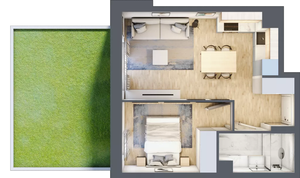 2 pokoje, mieszkanie 35,25 m², parter, oferta nr III/44, Neo Nova Ochota 3, Warszawa, Włochy, Raków, ul. Wojciecha Opackiego 4A