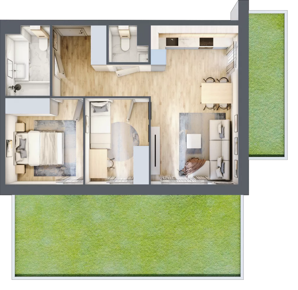 3 pokoje, mieszkanie 54,09 m², parter, oferta nr VIII/3, Nova Viva Garden 8, Warszawa, Białołęka, Brzeziny, ul. Włodkowica 11D