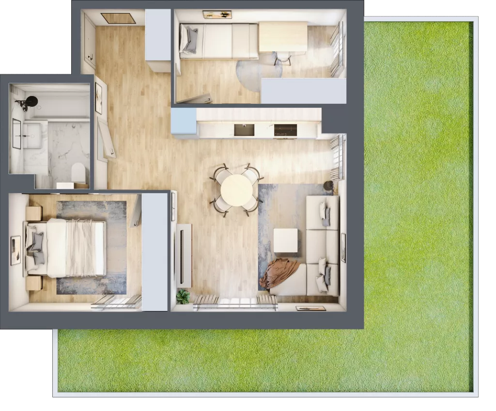 3 pokoje, mieszkanie 51,23 m², parter, oferta nr VIII/2, Nova Viva Garden 8, Warszawa, Białołęka, Brzeziny, ul. Włodkowica 11D