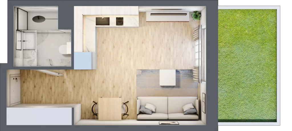 1 pokój, mieszkanie 26,45 m², parter, oferta nr VIII/41, Nova Viva Garden 8, Warszawa, Białołęka, Brzeziny, ul. Włodkowica 11D