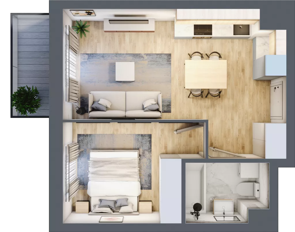 2 pokoje, mieszkanie 36,94 m², piętro 2, oferta nr VII/52, Metro Art 7, Warszawa, Praga Południe, Kamionek, ul. Chodakowska 36