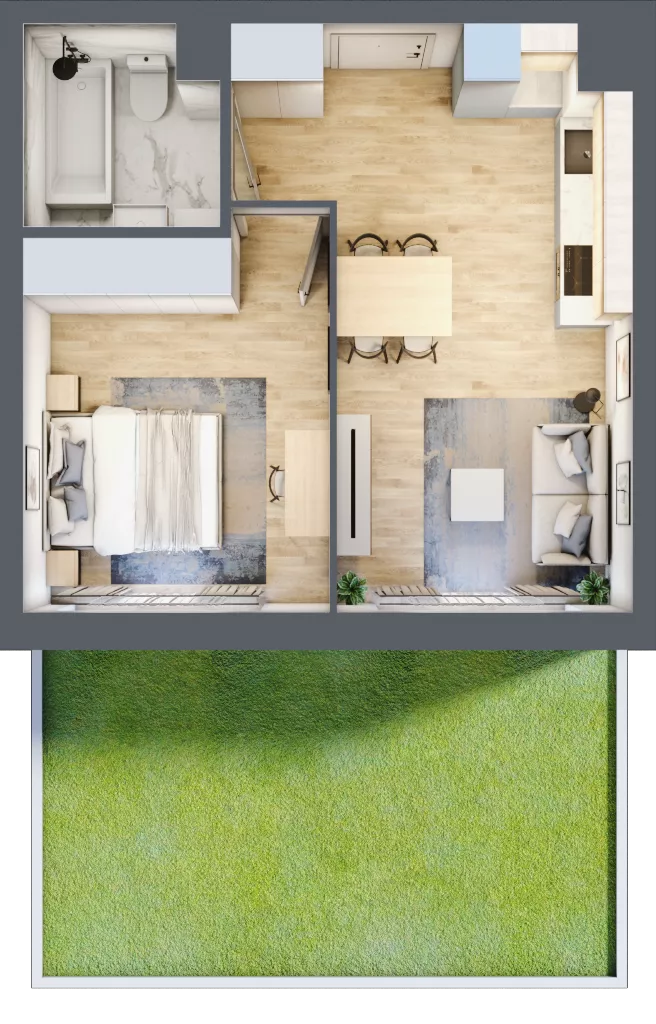 2 pokoje, mieszkanie 38,58 m², parter, oferta nr VII/3, Metro Art 7, Warszawa, Praga Południe, Kamionek, ul. Chodakowska 36