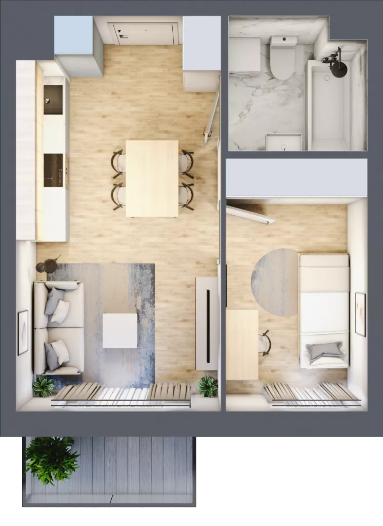 2 pokoje, mieszkanie 32,89 m², piętro 1, oferta nr VII/6, Metro Art 7, Warszawa, Praga Południe, Kamionek, ul. Chodakowska 36
