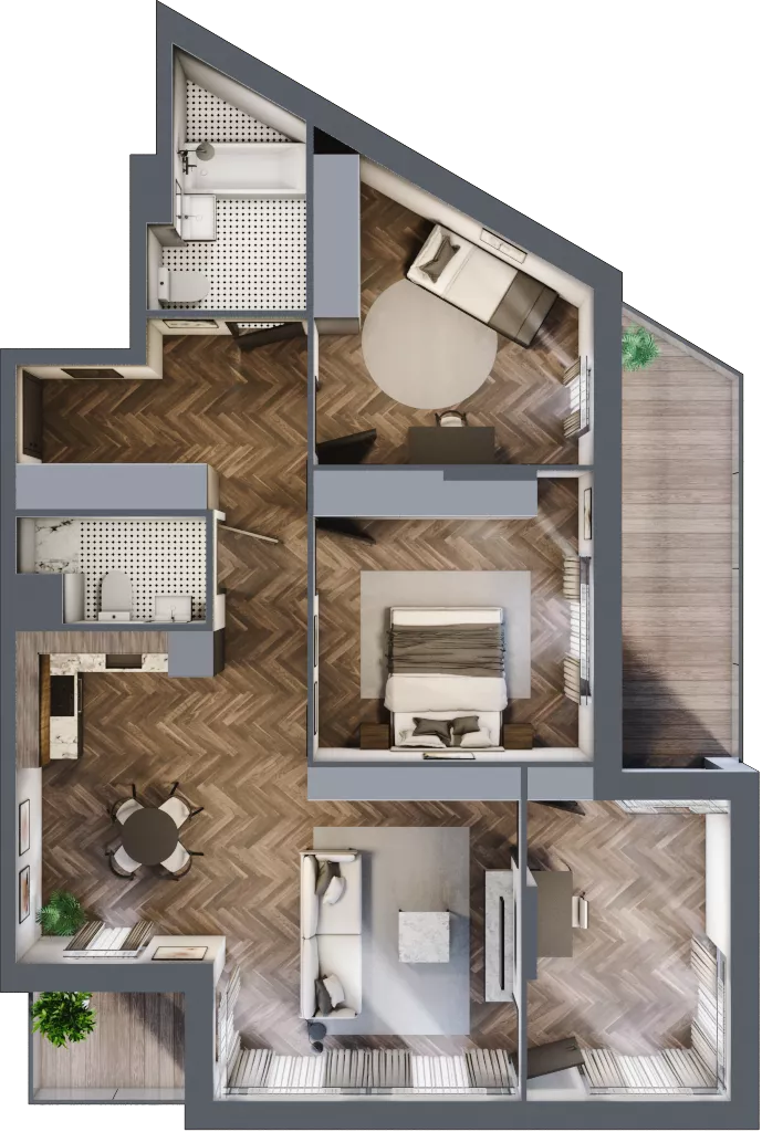 4 pokoje, mieszkanie 87,01 m², piętro 3, oferta nr G4.01, Nad Odrą, Szczecin, Śródmieście, Łasztownia, ul. Celna 4