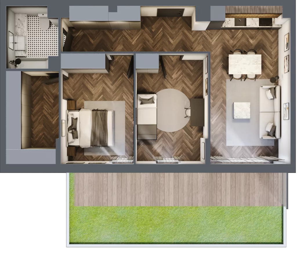3 pokoje, mieszkanie 68,96 m², piętro 3, oferta nr A4.03, Nad Odrą, Szczecin, Śródmieście, Łasztownia, ul. Celna 4