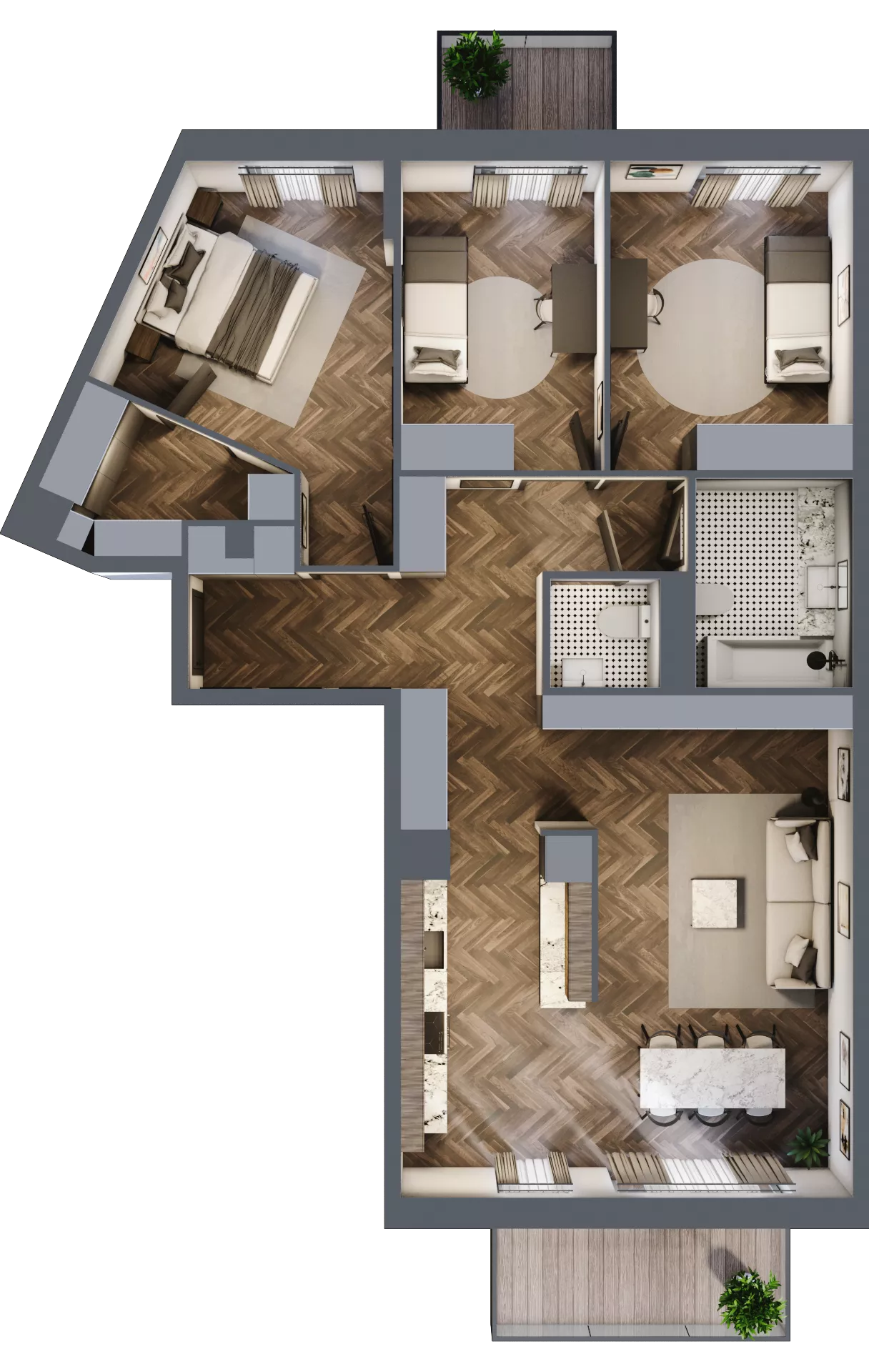 4 pokoje, mieszkanie 97,39 m², piętro 4, oferta nr F5.01, Nad Odrą, Szczecin, Śródmieście, Łasztownia, ul. Celna 4