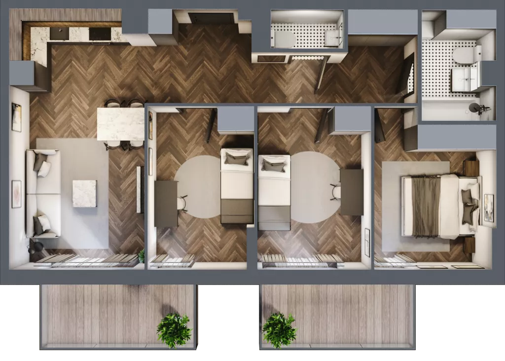 4 pokoje, mieszkanie 70,92 m², piętro 1, oferta nr G2.02, Nad Odrą, Szczecin, Śródmieście, Łasztownia, ul. Celna 4