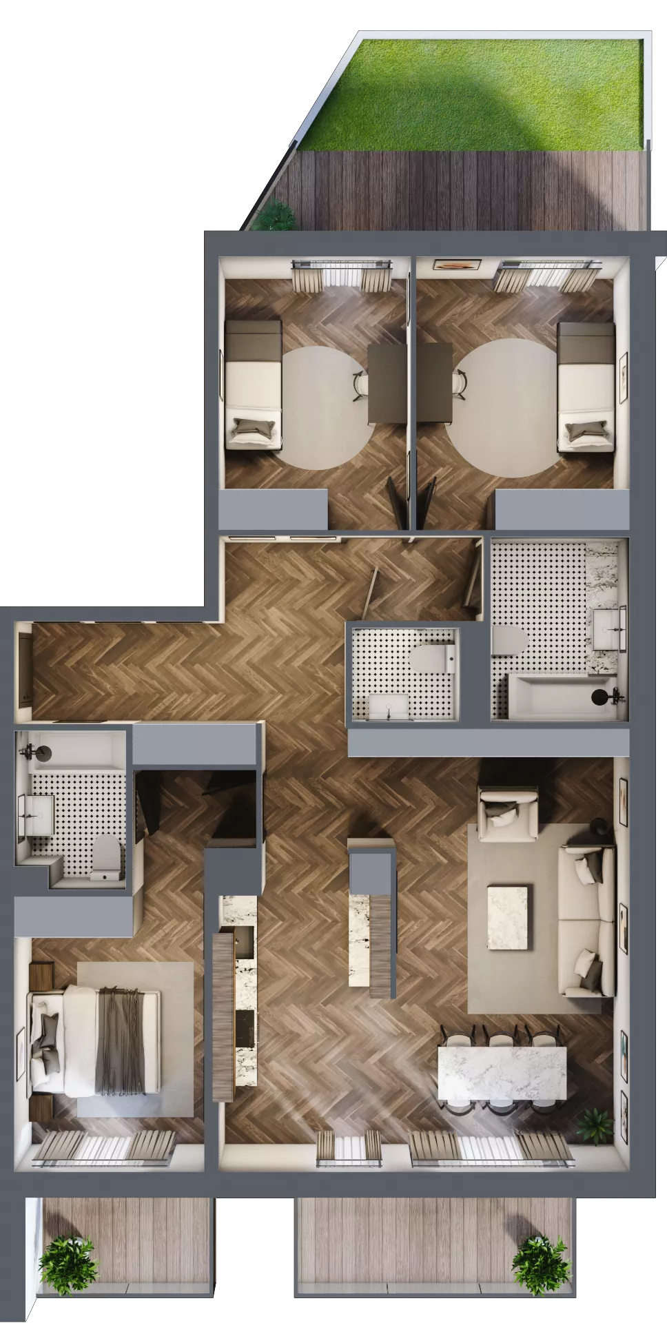 4 pokoje, mieszkanie 99,67 m², piętro 3, oferta nr E4.02, Nad Odrą, Szczecin, Śródmieście, Łasztownia, ul. Celna 4