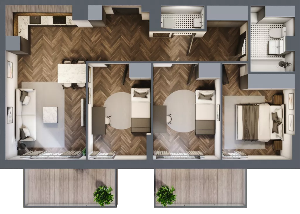 4 pokoje, mieszkanie 70,78 m², piętro 2, oferta nr G3.02, Nad Odrą, Szczecin, Śródmieście, Łasztownia, ul. Celna 4