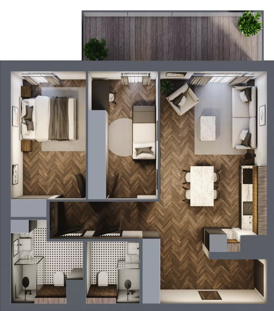 3 pokoje, mieszkanie 64,39 m², piętro 3, oferta nr G.3.03, Nad Odrą, Szczecin, Śródmieście, Łasztownia, ul. Celna 4