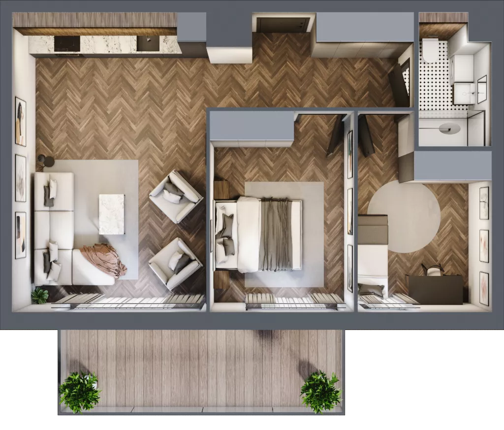 3 pokoje, mieszkanie 57,33 m², piętro 5, oferta nr C.5.05, Nad Odrą, Szczecin, Śródmieście, Łasztownia, ul. Celna 4