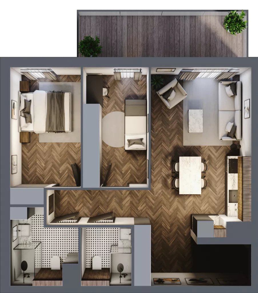 3 pokoje, mieszkanie 64,15 m², piętro 4, oferta nr G.4.03, Nad Odrą, Szczecin, Śródmieście, Łasztownia, ul. Celna 4