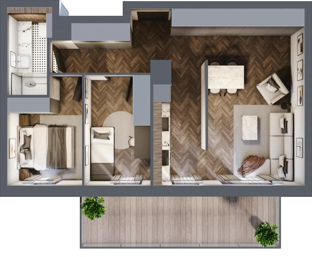 3 pokoje, mieszkanie 56,60 m², piętro 4, oferta nr E.4.05, Nad Odrą, Szczecin, Śródmieście, Łasztownia, ul. Celna 4
