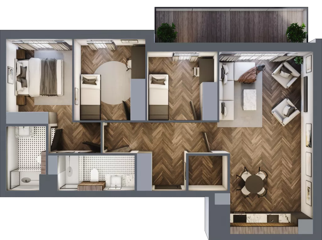 4 pokoje, mieszkanie 74,99 m², piętro 5, oferta nr F.5.07, Nad Odrą, Szczecin, Śródmieście, Łasztownia, ul. Celna 4