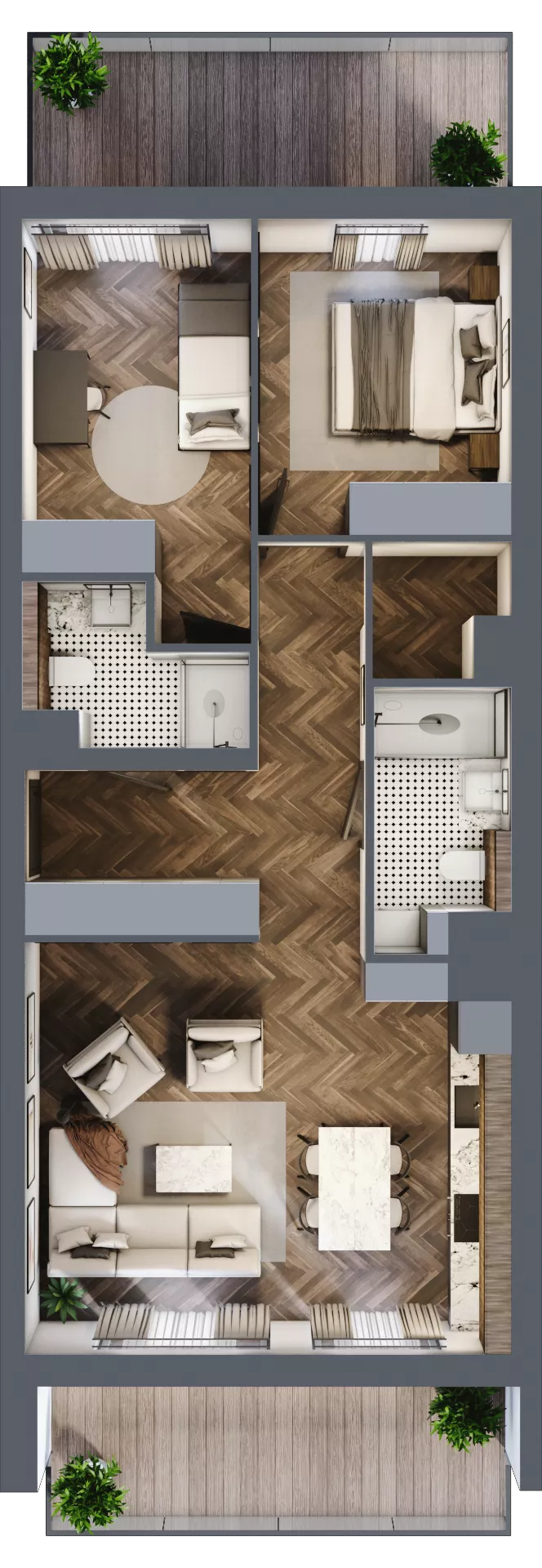 3 pokoje, mieszkanie 67,51 m², piętro 3, oferta nr D.3.02, Nad Odrą, Szczecin, Śródmieście, Łasztownia, ul. Celna 4