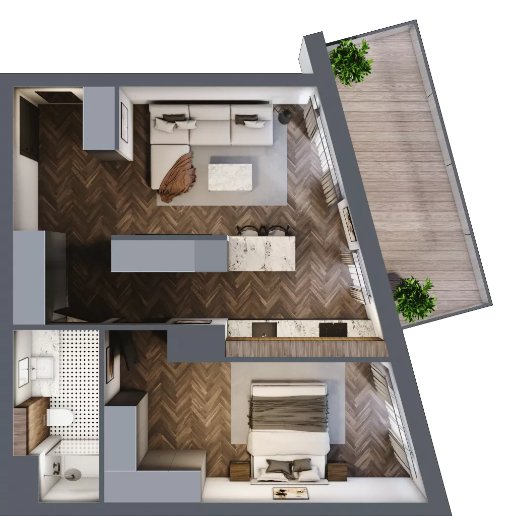 2 pokoje, mieszkanie 49,70 m², piętro 4, oferta nr G.4.06, Nad Odrą, Szczecin, Śródmieście, Łasztownia, ul. Celna 4