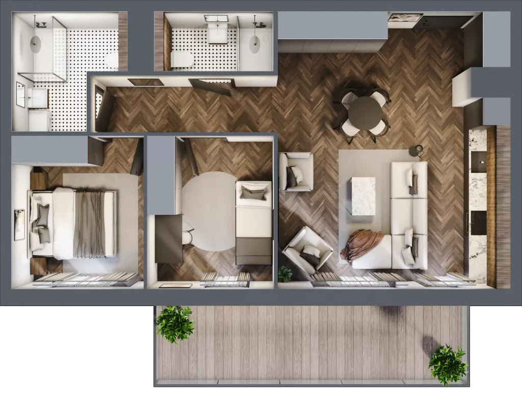 3 pokoje, mieszkanie 62,67 m², piętro 6, oferta nr G.6.02, Nad Odrą, Szczecin, Śródmieście, Łasztownia, ul. Celna 4