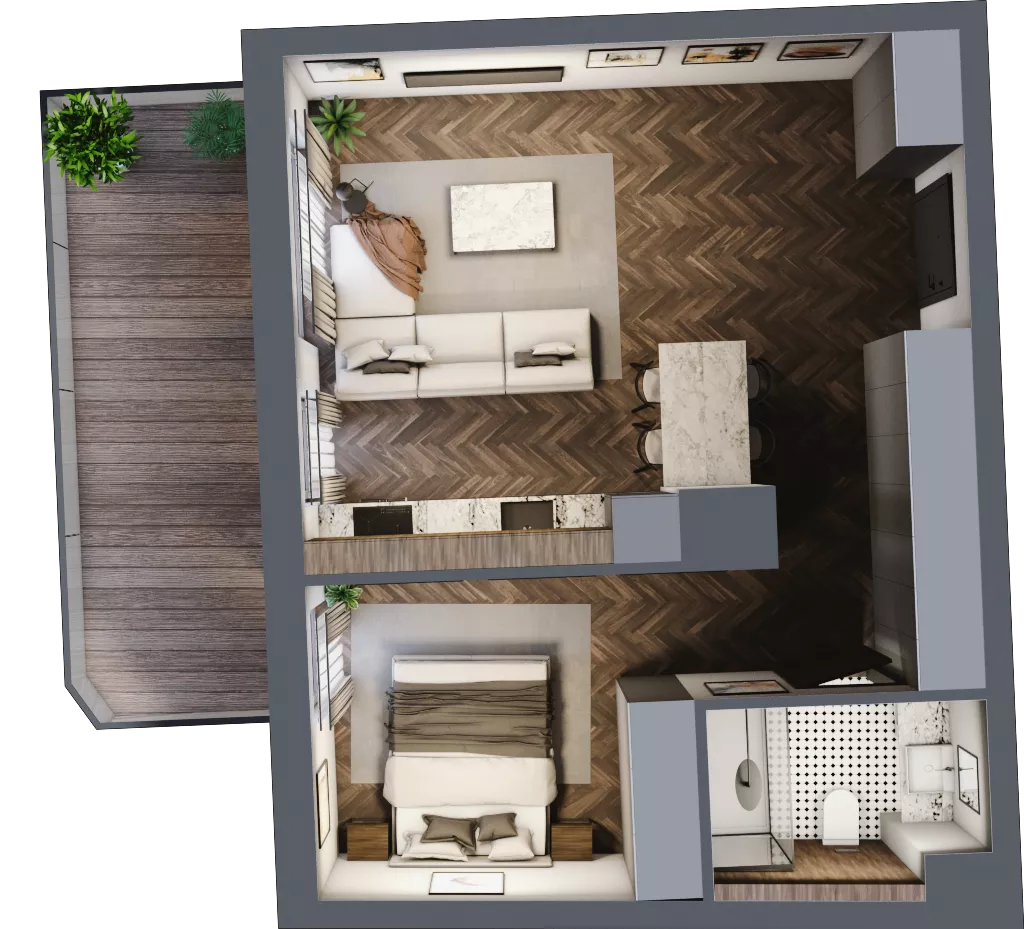 1 pokój, mieszkanie 44,22 m², piętro 3, oferta nr A.3.05, Nad Odrą, Szczecin, Śródmieście, Łasztownia, ul. Celna 4