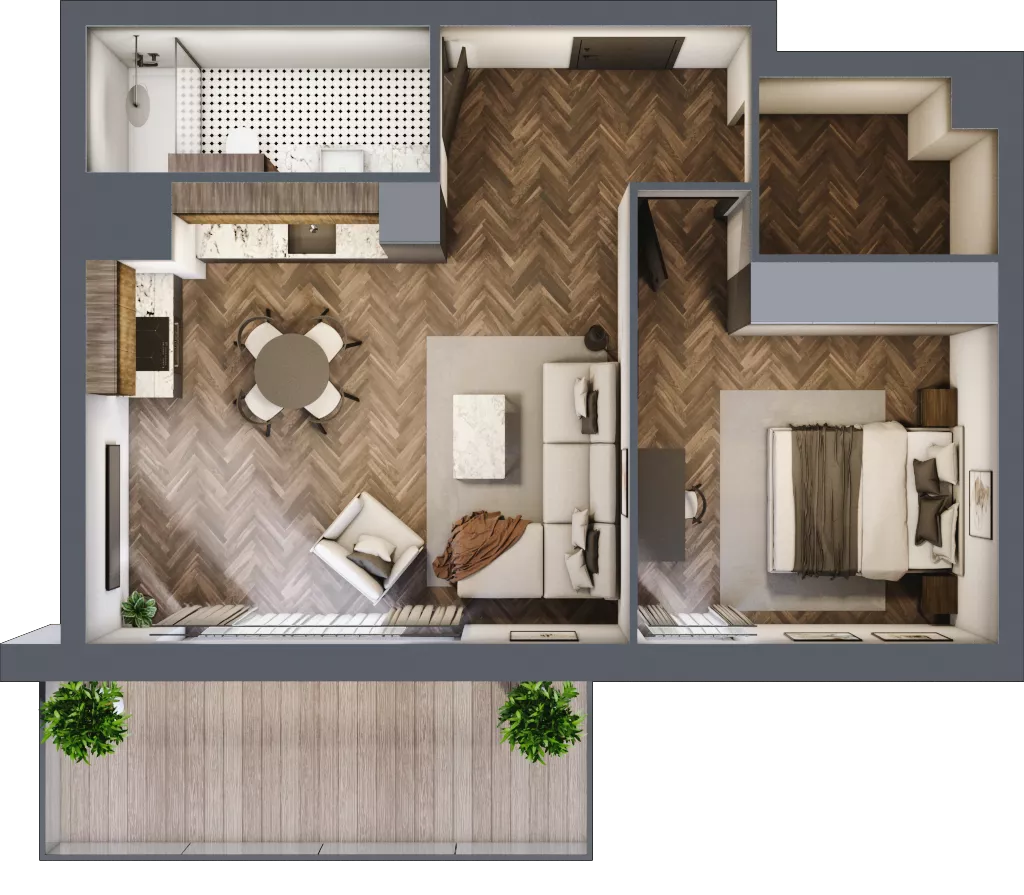 2 pokoje, mieszkanie 49,86 m², piętro 5, oferta nr G.5.01, Nad Odrą, Szczecin, Śródmieście, Łasztownia, ul. Celna 4