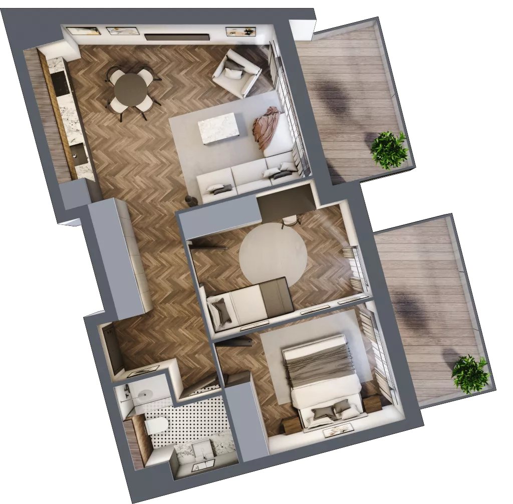 3 pokoje, mieszkanie 54,90 m², piętro 2, oferta nr A.2.01, Nad Odrą, Szczecin, Śródmieście, Łasztownia, ul. Celna 4