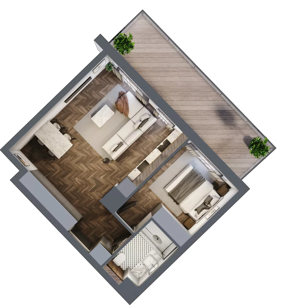 2 pokoje, mieszkanie 42,69 m², piętro 3, oferta nr D.3.09, Nad Odrą, Szczecin, Śródmieście, Łasztownia, ul. Celna 4