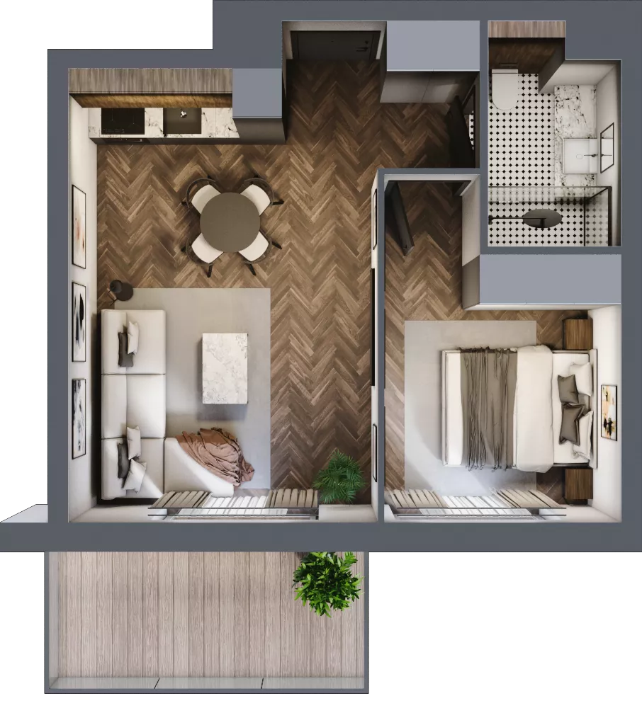 2 pokoje, mieszkanie 37,33 m², piętro 5, oferta nr F.5.02, Nad Odrą, Szczecin, Śródmieście, Łasztownia, ul. Celna 4