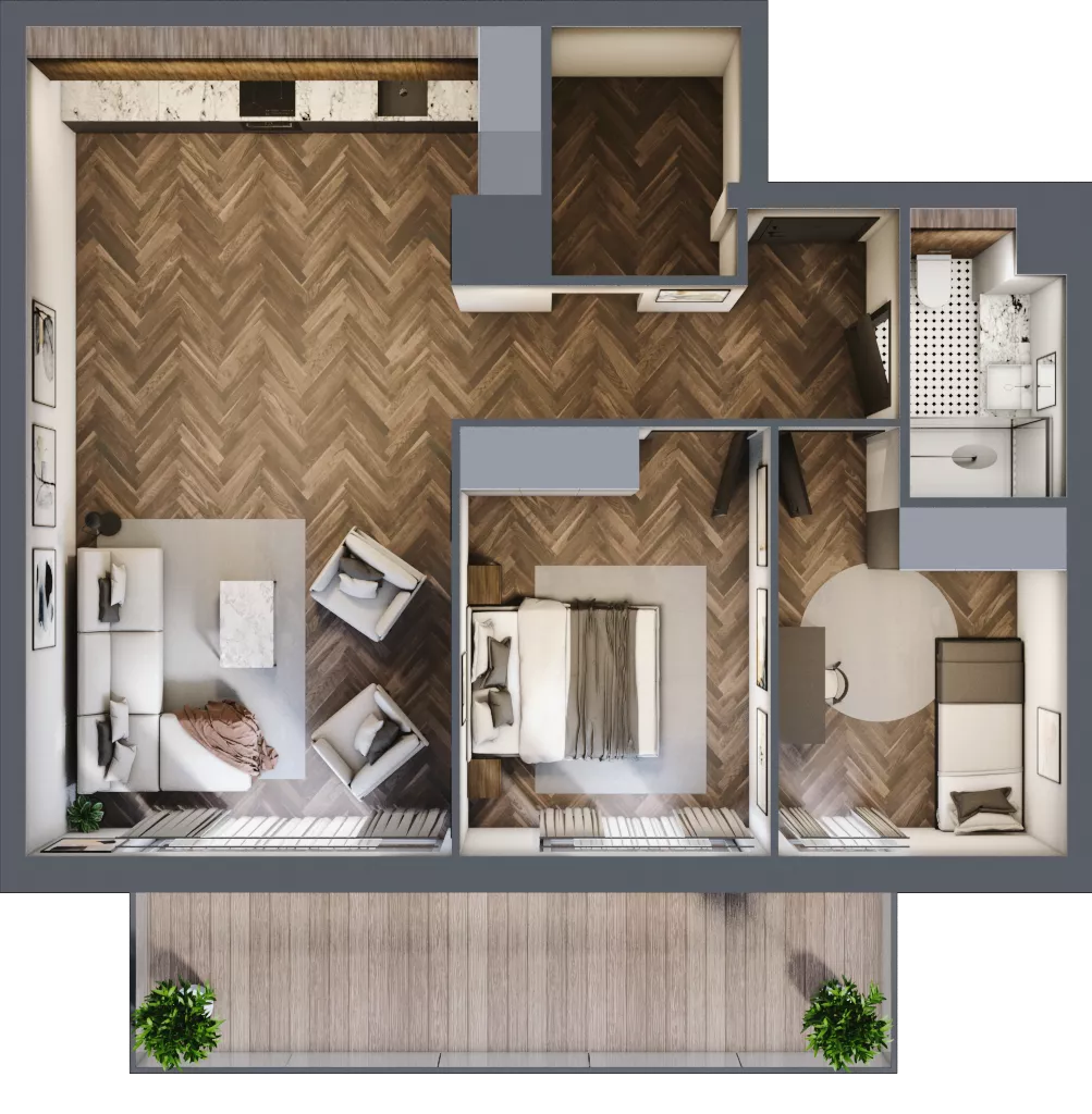 3 pokoje, mieszkanie 69,13 m², piętro 2, oferta nr C.2.04, Nad Odrą, Szczecin, Śródmieście, Łasztownia, ul. Celna 4