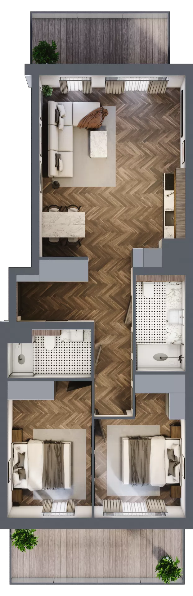 3 pokoje, mieszkanie 69,55 m², piętro 3, oferta nr E.3.10, Nad Odrą, Szczecin, Śródmieście, Łasztownia, ul. Celna 4