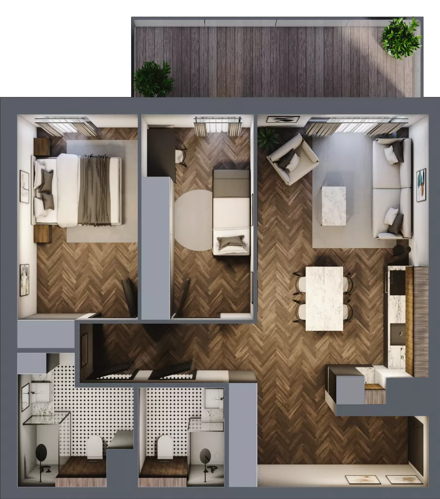 3 pokoje, mieszkanie 65,33 m², piętro 6, oferta nr G.6.03, Nad Odrą, Szczecin, Śródmieście, Łasztownia, ul. Celna 4