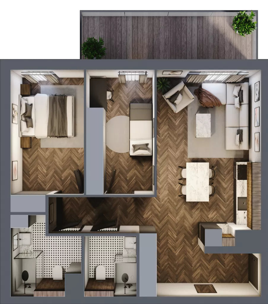 3 pokoje, mieszkanie 65,34 m², piętro 2, oferta nr G.2.01, Nad Odrą, Szczecin, Śródmieście, Łasztownia, ul. Celna 4