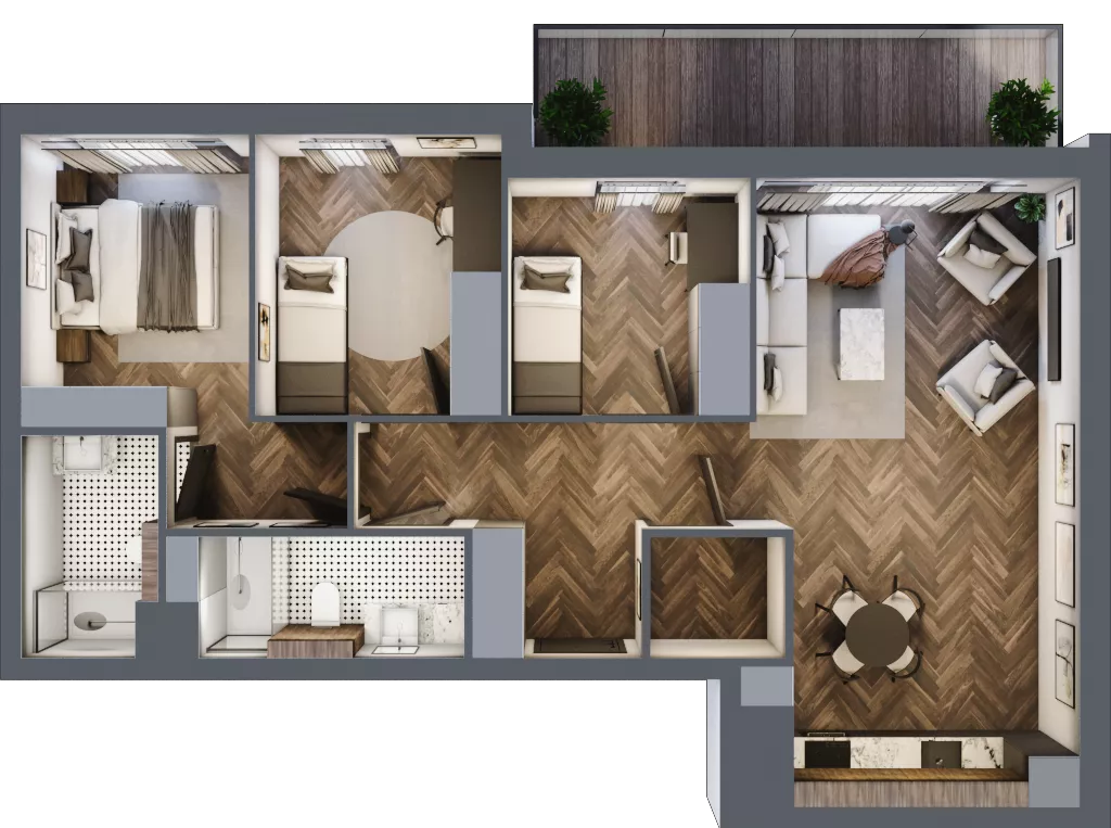 4 pokoje, mieszkanie 75,27 m², piętro 4, oferta nr F.4.06, Nad Odrą, Szczecin, Śródmieście, Łasztownia, ul. Celna 4