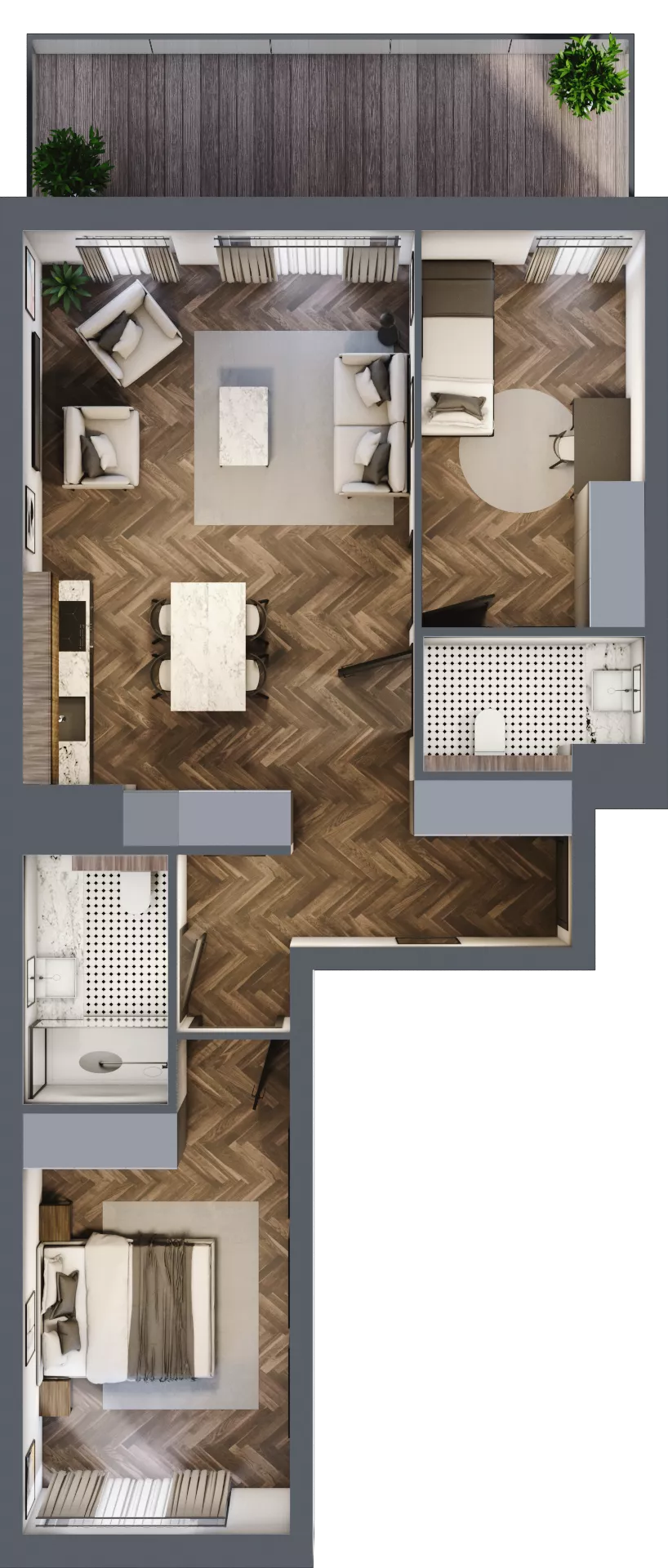 3 pokoje, mieszkanie 66,42 m², piętro 3, oferta nr B.3.06, Nad Odrą, Szczecin, Śródmieście, Łasztownia, ul. Celna 4