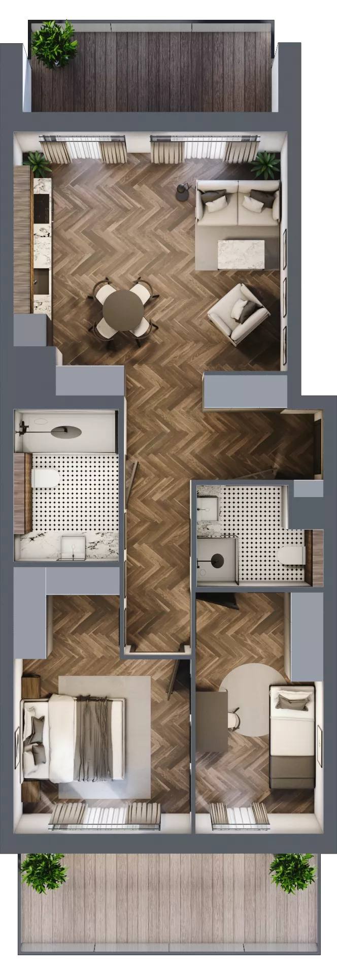 3 pokoje, mieszkanie 64,09 m², piętro 3, oferta nr F.3.03, Nad Odrą, Szczecin, Śródmieście, Łasztownia, ul. Celna 4