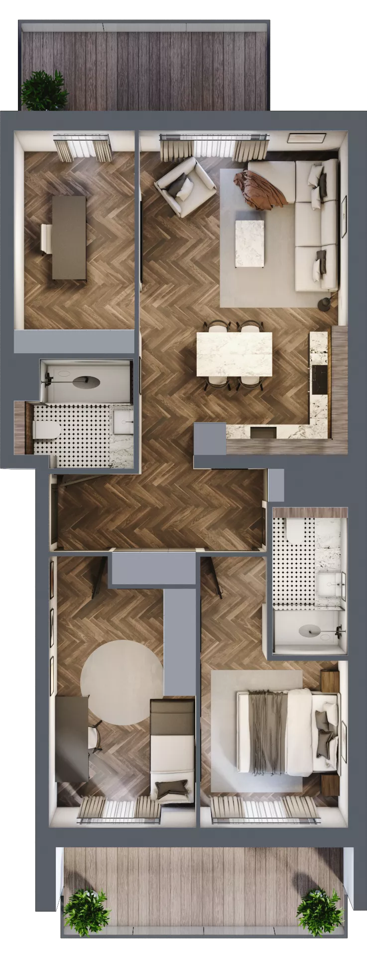 4 pokoje, mieszkanie 71,68 m², piętro 4, oferta nr C.4.02, Nad Odrą, Szczecin, Śródmieście, Łasztownia, ul. Celna 4