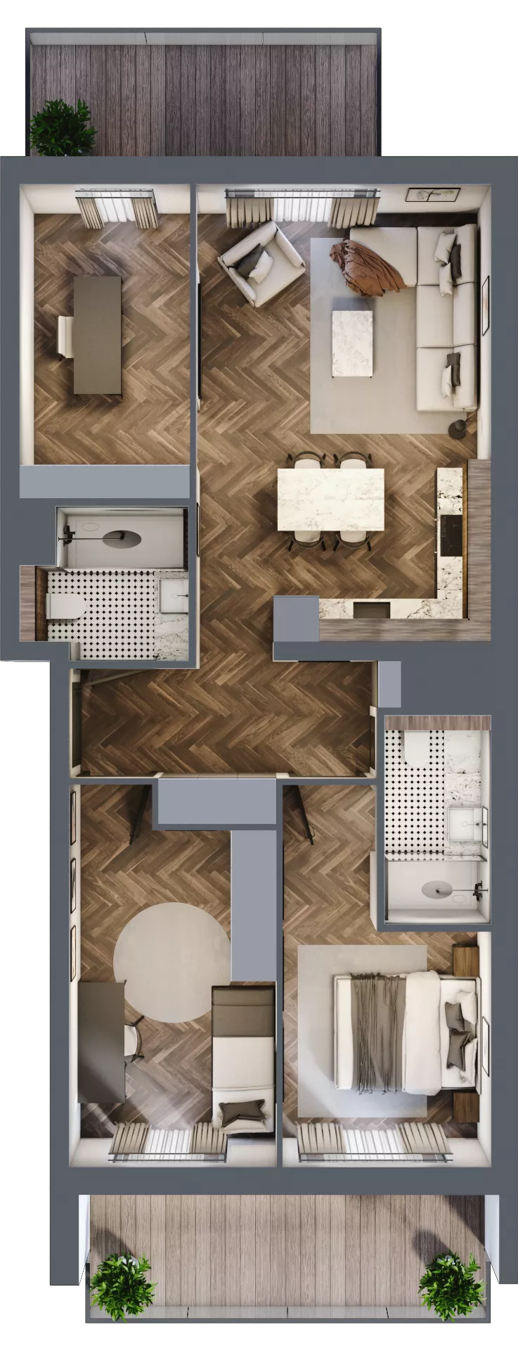 3 pokoje, mieszkanie 71,45 m², piętro 5, oferta nr C.5.02, Nad Odrą, Szczecin, Śródmieście, Łasztownia, ul. Celna 4