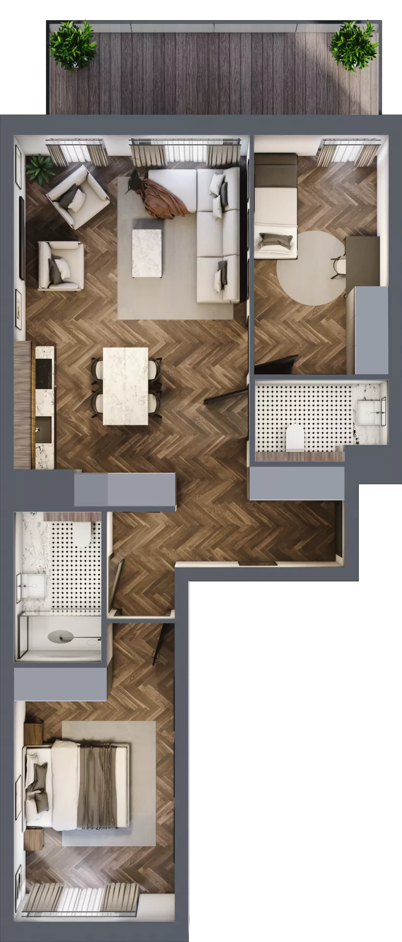 3 pokoje, mieszkanie 66,24 m², piętro 4, oferta nr B.4.06, Nad Odrą, Szczecin, Śródmieście, Łasztownia, ul. Celna 4